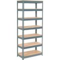 Global Equipment Extra Heavy Duty Shelving 36"W x 24"D x 96"H With 7 Shelves, Wood Deck, Gry 717375